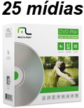 25 mdias c/ envelope DVD-RW Multilaser DV062 4.7GB 4X