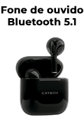 Fone de ouvido C3Tech EP-TWS-21BK BlueTooth 5.1 TWS 