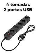 Protetor Eletrnico 4 tomadas e 2 portas USB Intelbras EPE 204 USB