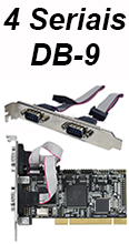 Placa serial PCI FlexPort F1141E 4 portas seriais RS232#100