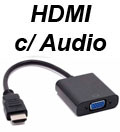 Adaptador vdeo HDMI p/ VGA udio P2 FlexPort FX-HVA012