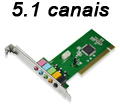 Placa de som PCI 5.1 Multilaser Ga141 Efeito 3D alto p