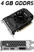 Placa vdeo PCI-e PNY Geforce GTX1050Ti 4GB DP HDMI DVI#100