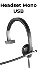 Headset mono Logitech H650e USB p/ Cisco Zoom Skype2