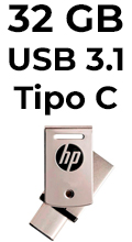 Pendrive Flash Drive 32GB HP x5000m USB 3.1 Type C+A 