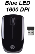Mouse sem fio HP Z3200 preto 1600 dpi Blue LED#100