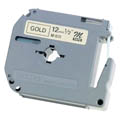 Fita p/ rotul. Brother M-831 preto sobre dourado 12mm2