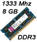 Memria 8GB DDR3 Kingston SODIMM 1333MHz KVR1333D3S9/8G