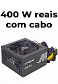 Fonte ATX 400W reais K-Mex PCWells PK-550 c/ cabo