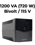 Nobreak 1200VA (720W) Coletek SAFE 600 8 tom. 1 bat. Bivolt/115V