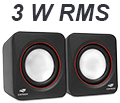 Speaker 2.0 C3Tech SP-301BK 3W RMS P2+ USB