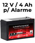 Bateria p/ Alarme 12V Unipower UP12 Alarme 4Ah