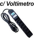 Extenso de 6 tomadas c/ voltmetro Multilaser WI281#100