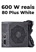 Fonte ATX 600W reais PcYes Electro V2 80 plus White#100
