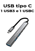 HUB USB tipo C C3Tech HU-P300SI 2USB2 1USB3 1USBC 1PD