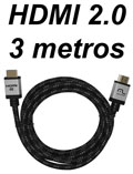 Cabo HDMI 2.0 Multilaser WI296 nylon p/ TV 3D 4K, 3m