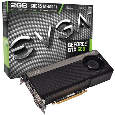 Placa vdeo EVGA GeForce GTX660 2GB GDDR5, DP HDMI 2DVI