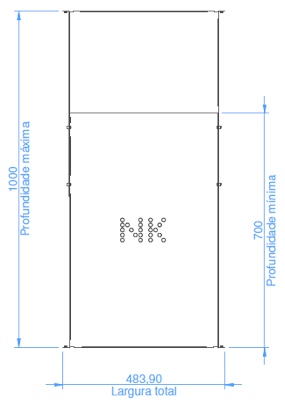 Bandeja fixa 1U, 19 pol. regulvel Nilko de 700-1000mm