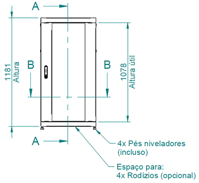 Mini rack Nilko 057024-A870 19 pol. com 24U, 87 cm prof