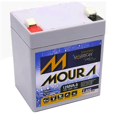 Bateria estacionária VRLA Moura 12MVA-5 12VDC 5Ah