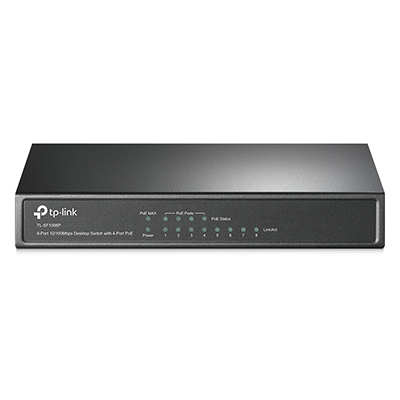 Switch TP-Link TL-SF1008P 8 portas 10/100 c/ 4 PoE 57W 