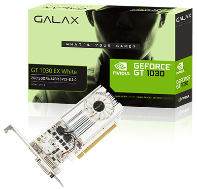 Placa vdeo PCIe Galax Geforce GT1030 2GB DDR4 DVI HDMI