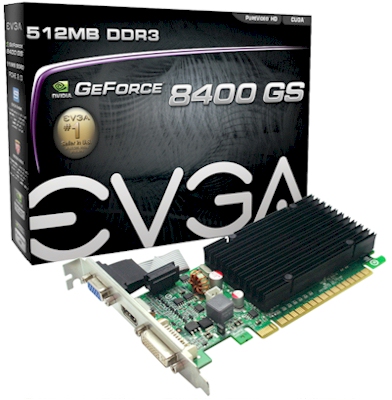 Placa vdeo EVGA Geforce 8400GS 512MB DDR3 VGA DVI HDMI