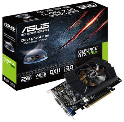 Placa vdeo Asus Geforce GTX750Ti 2GB DDR5 VGA DVI HDMI