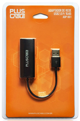 Adaptador de rede Ethernet 10/100Mbps PlusCable USB2