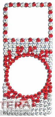 S-Adesivo com strass p/ iPod Nano 1 ger vermelho 3482