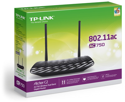 Roteador dual band TP-Link Archer C2 AC750 433+300 Mbps