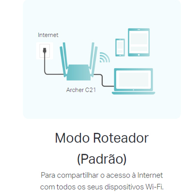 Roteador dual band TP-Link Archer C21 AC750 433+300Mbps