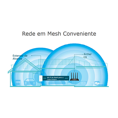 Roteador Wi-Fi TP-Link Archer C6 Mesh Gigabit AC1300