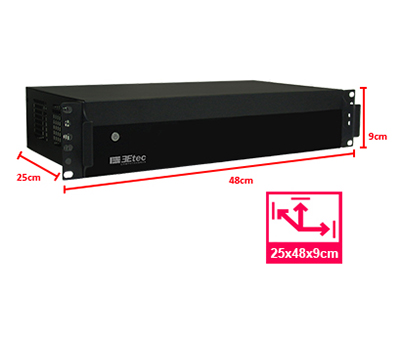 Gabinete rack 19 pol. 2U 3Etec mini ITX 25cm