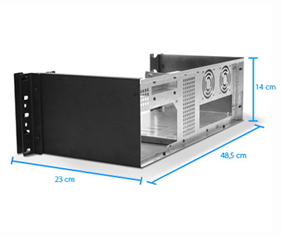 Gabinete rack 3U 19 pol. 3Etec p/ NAS 3 HDs 25cm minITX