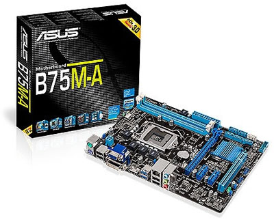 Placa me Asus B75M-A p/ Intel LGA1155, HDMI DVI VGA