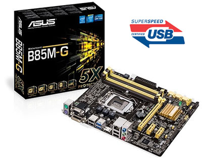 Placa me Asus B85M-G p/ Intel LGA-1150, HDMI, VGA, DVI