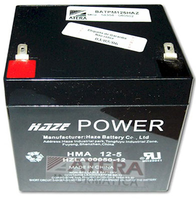 Bateria Haze Power de 12V e 5A 89,5 x 69 x 106 mm