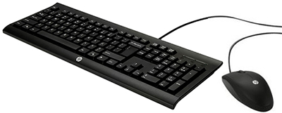 Teclado e mouse com fio HP C2500 ABNT-2, 2 USB