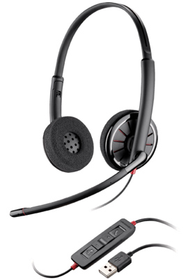 Fone Headset Plantronics C320-M BlackWire Microsoft USB