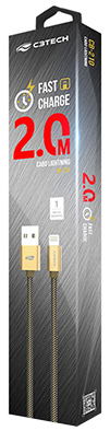 Cabo Lightning 2.0 fast charge C3Tech CB-210 c/ 2m