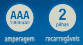 2 pilhas recarregveis Multilaser CB051, AAA 1000mAh