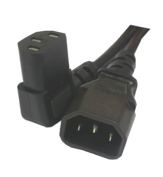 Cabo extensor tripolar IEC c/ conector 90 graus, 1,8 m