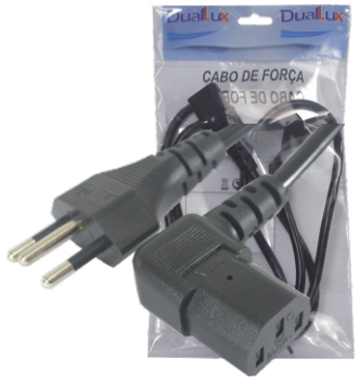 Cabo de fora c/ Plugue IEC 90 graus, Duallux 1,5m