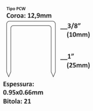 Grampeador pneumtico Chiaperini G-25 PCW Coroa 12,9mm