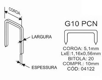 Grampos em Barretes PCN G-10PCN embalagem com 5 caixas