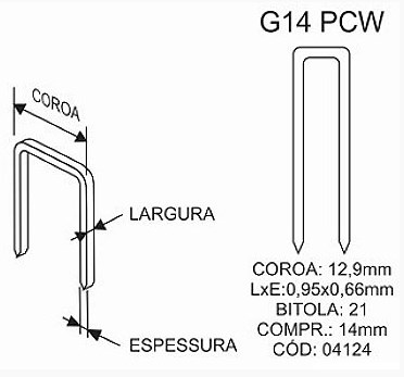 Grampos em Barretes Chiaperini PCW G14 (5 caixas)