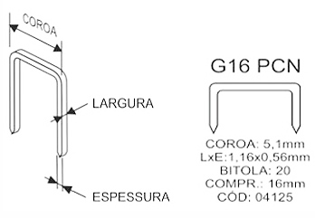 Grampos em Barretes Chiaperini PCN G16 (5 caixas)