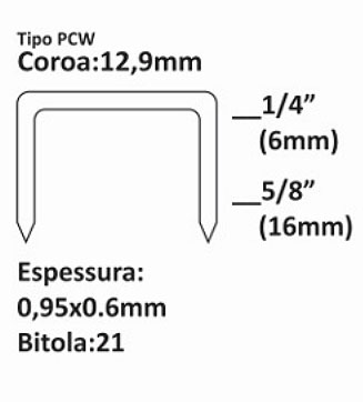 Grampeador pneumtico Chiaperini G-16 PCW Coroa 12,9mm