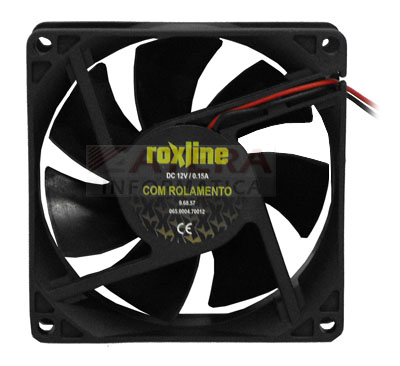 Cooler 80x80x25mm 12VDC roletado Roxline 70012 p/ placa